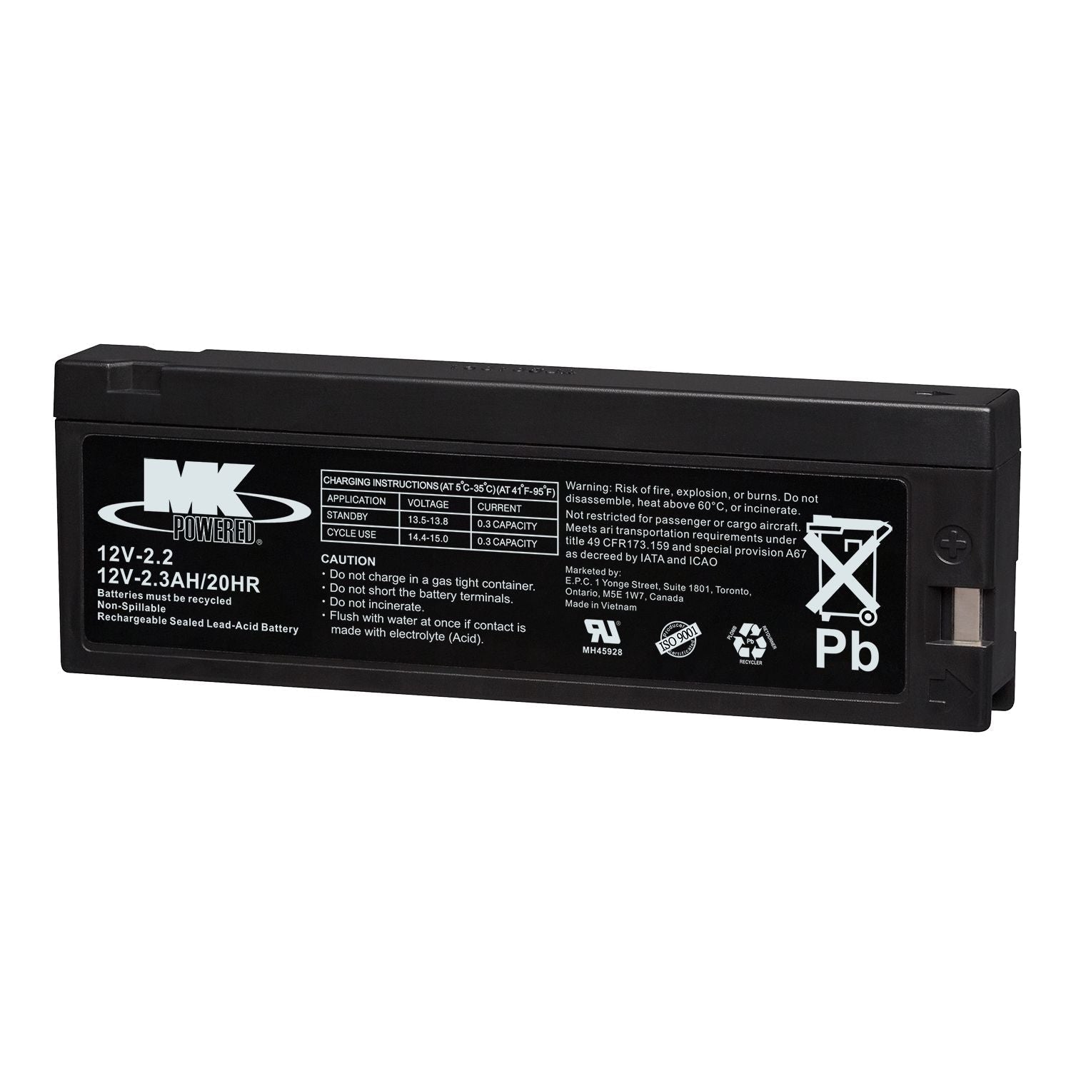 MK Battery 12-Volt 2.3 Ah SLA Battery