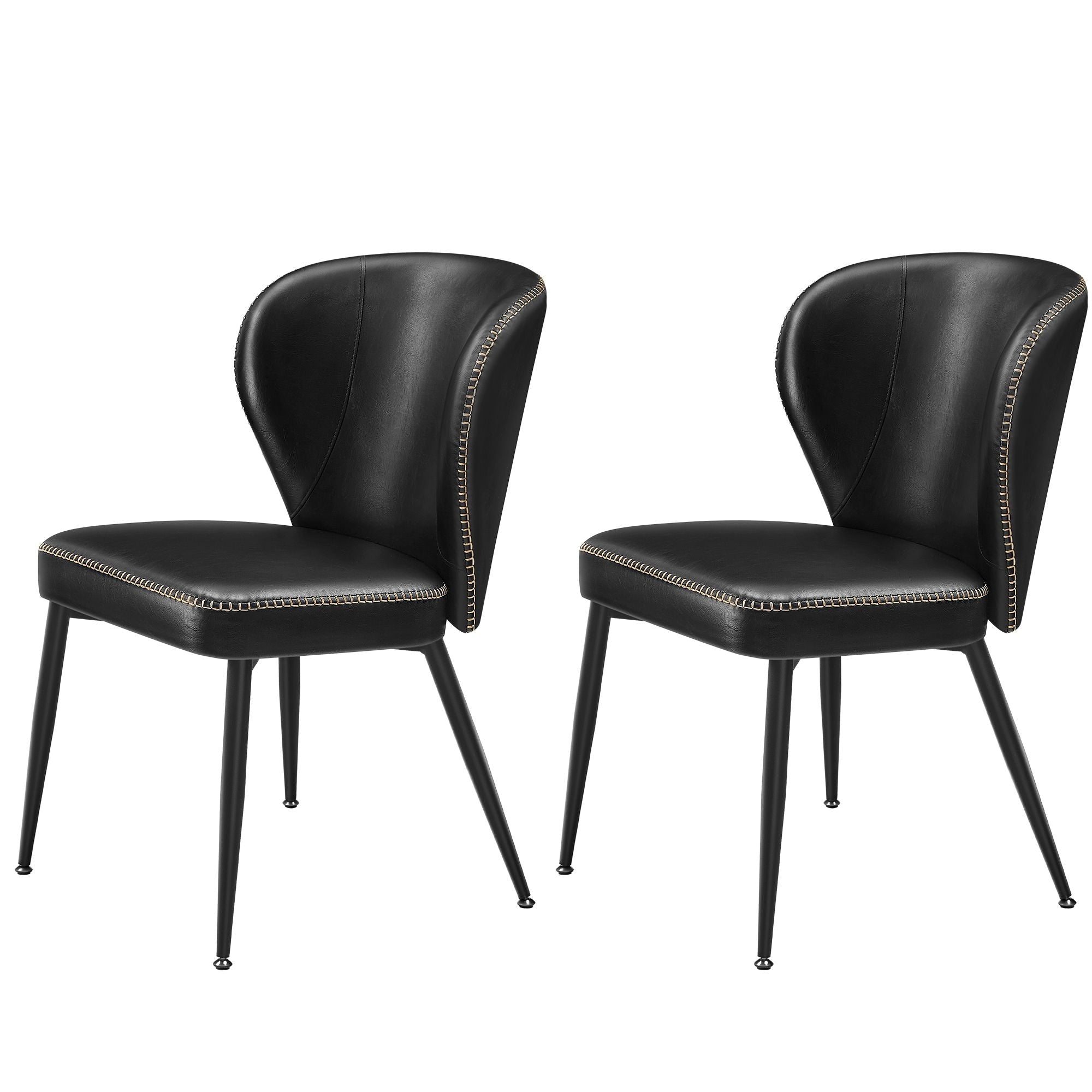 Songmics Home Mid-Century Modern Black Dining Chairs Set, 2-pk