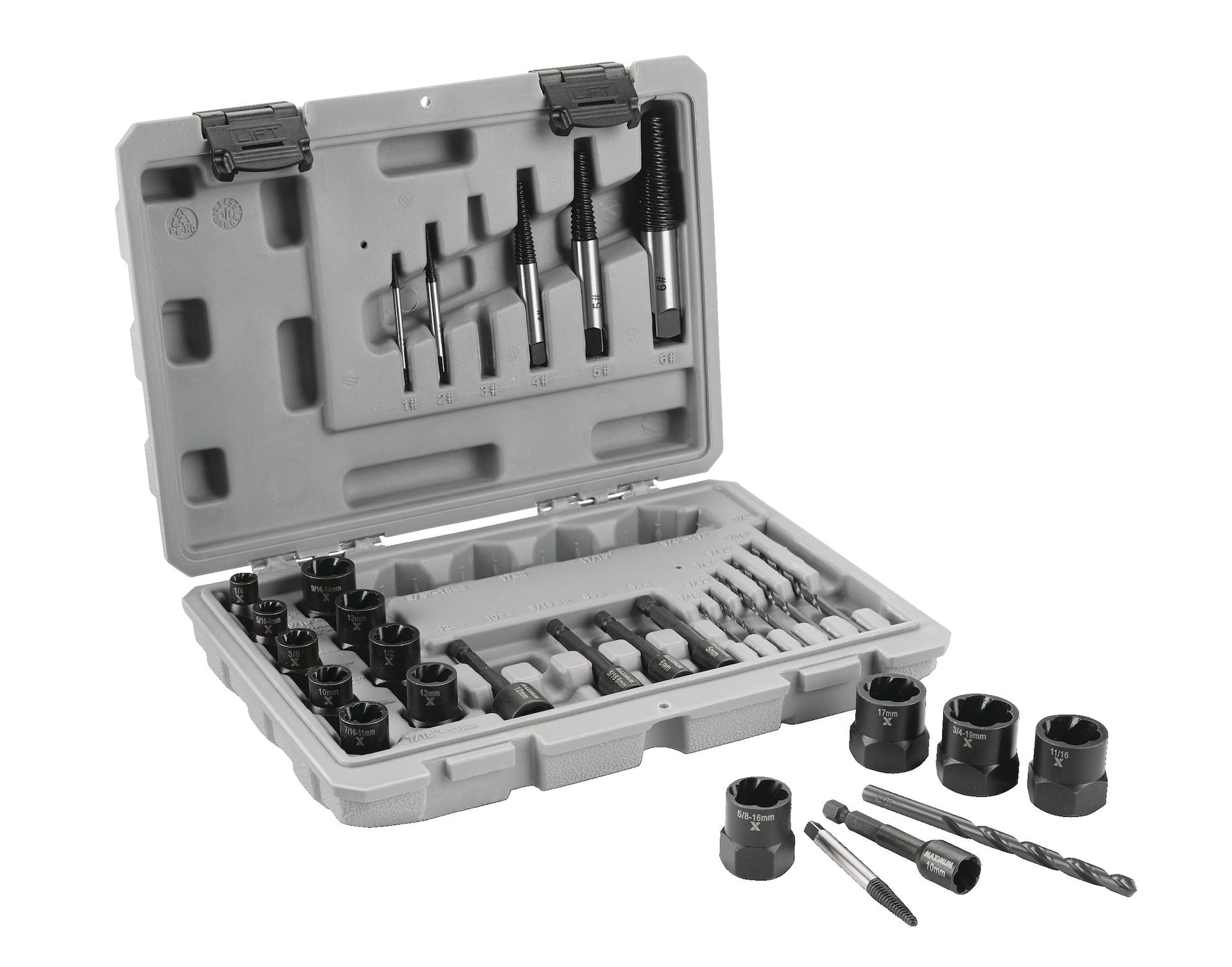MAXIMUM Bolt Remover Set, 30-pc, SAE/Metric