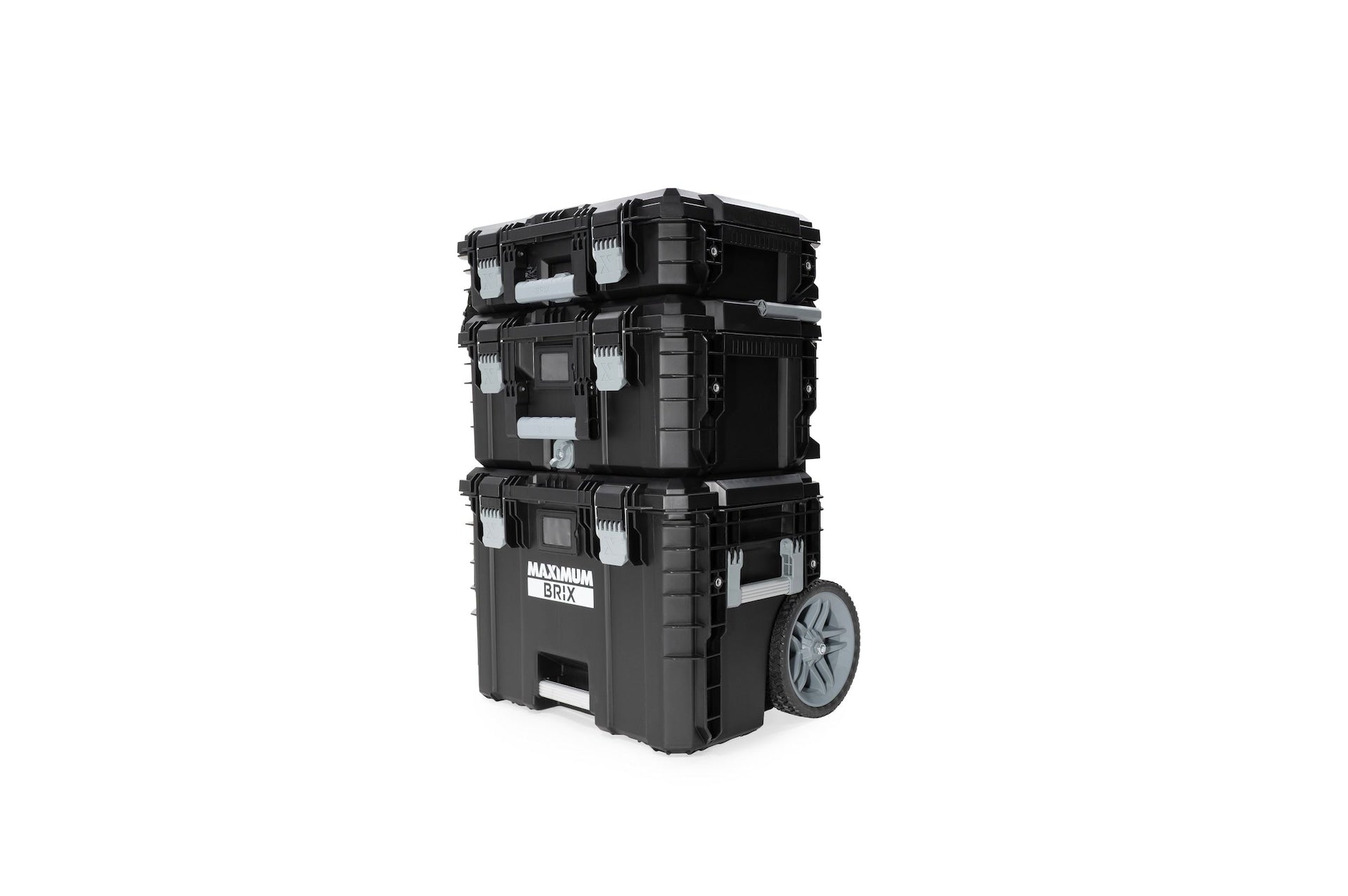MAXIMUM Brix Modular Portable Toolbox/Tool Storage System with Wheels, IP65, 23-in x 19-in x 33-in, 3-pc