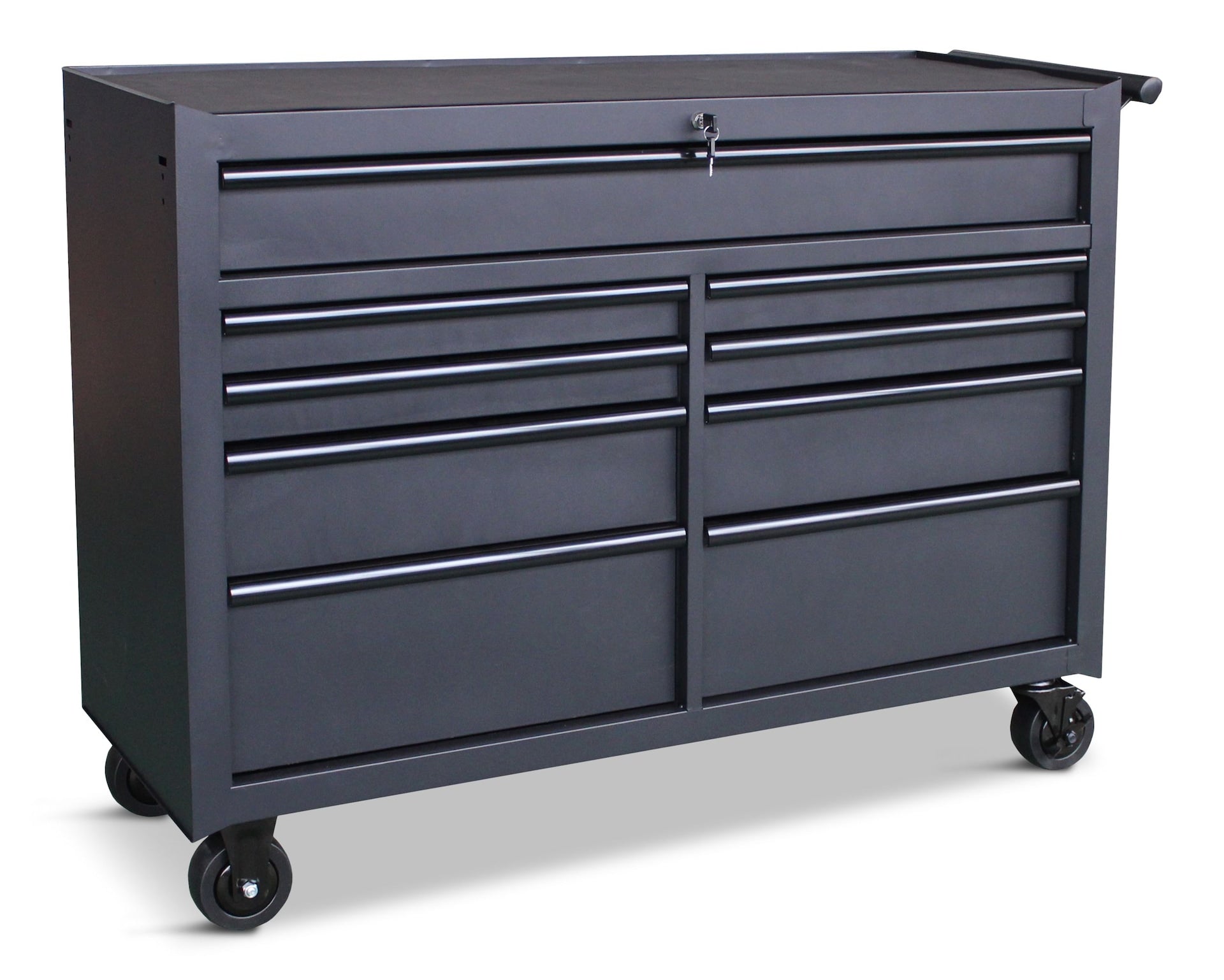 Mastercraft Rolling Tool Storage Cabinet with 9 Drawers, Black, 52-in