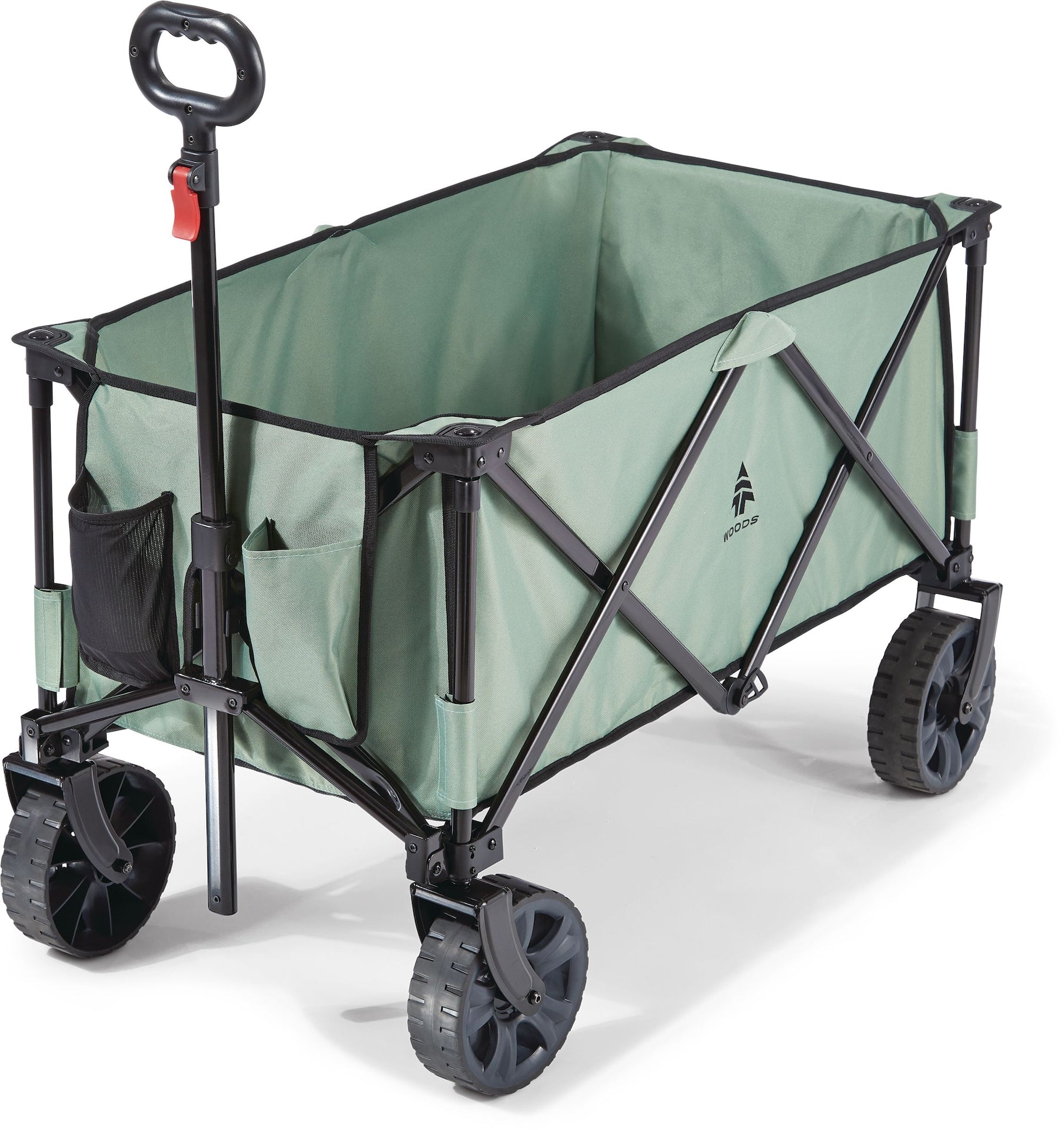 Woods Outdoor Collapsible Folding Utility Adventure Hauler Wagon with Carry Bag, 225-lb Capacity, Sea Foam