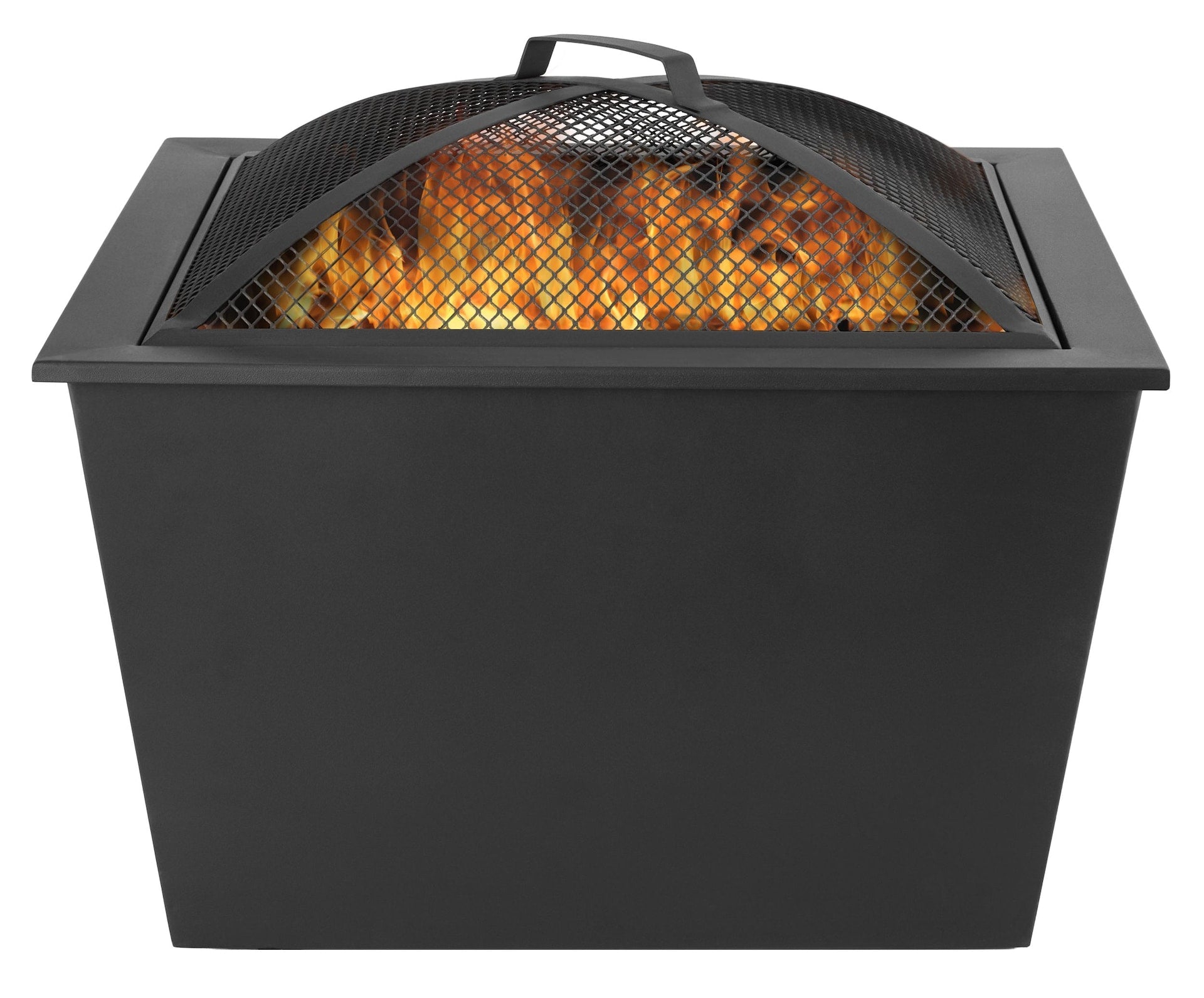 For Living Lyall Square Outdoor Wood Firepit, 20-in, Black