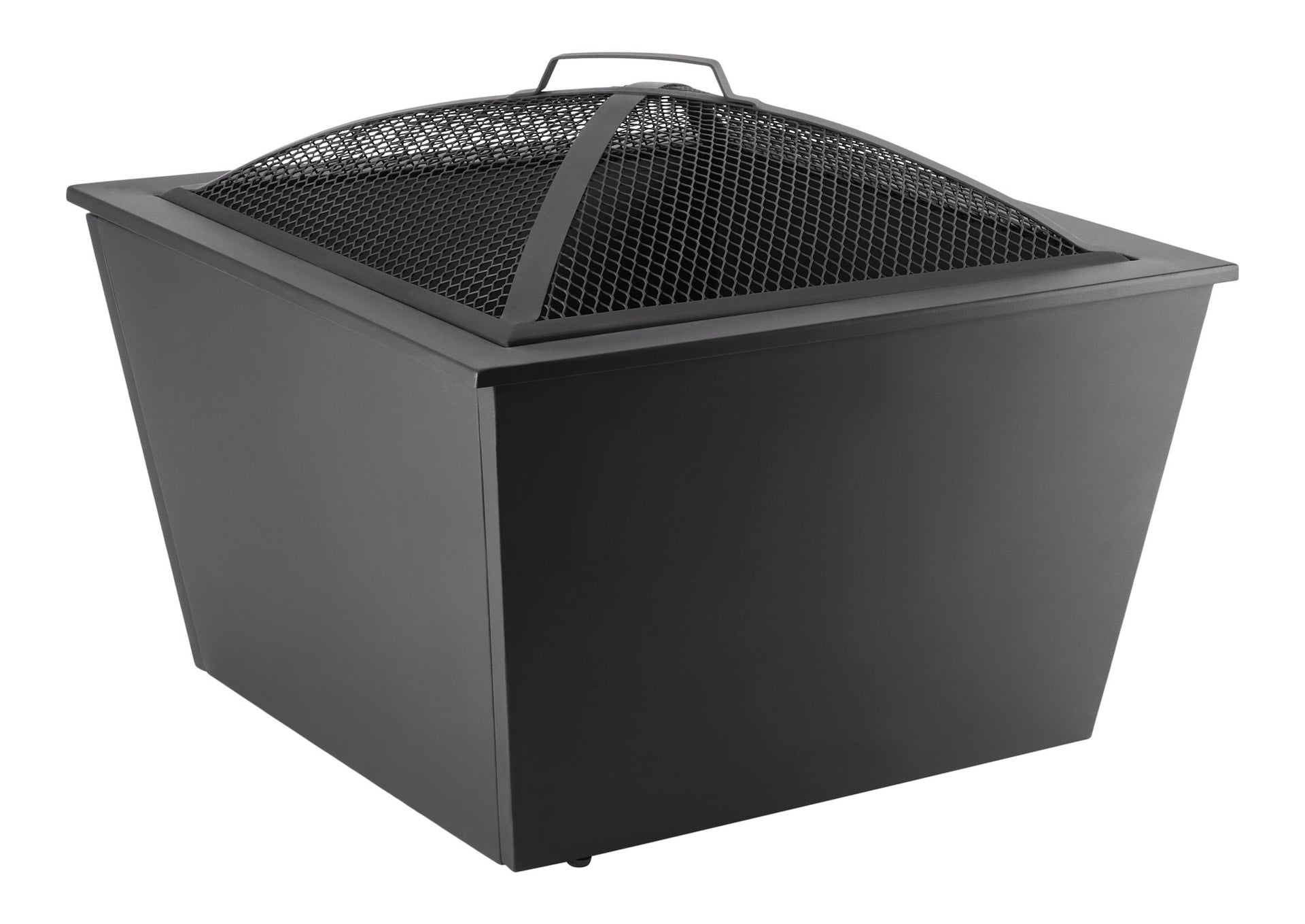 For Living Lyall Square Outdoor Wood Firepit, 20-in, Black