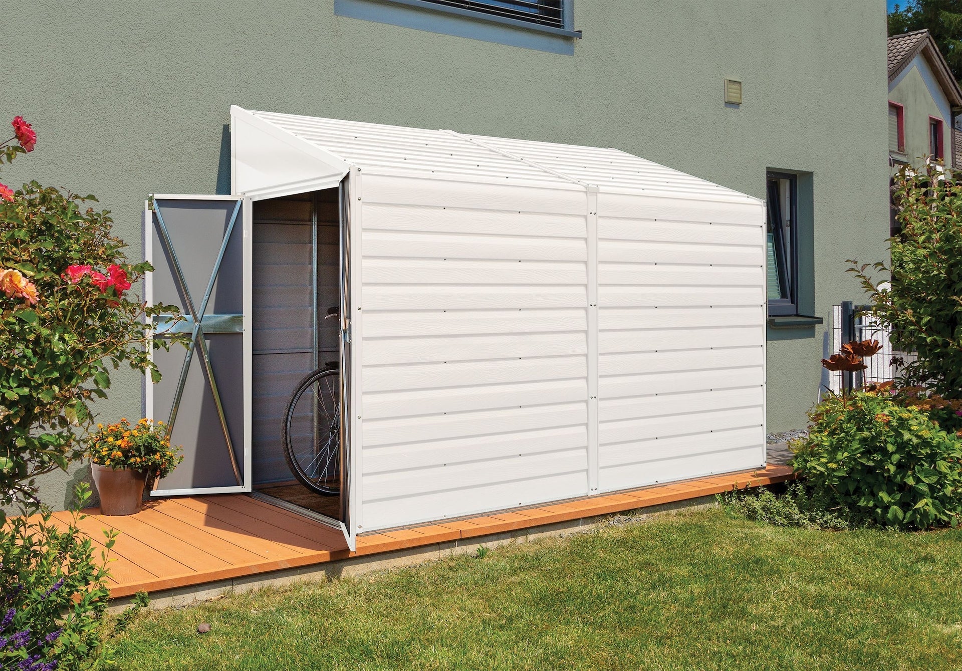 Arrow Yardsaver Electro Galvanized Steel Storage Shed, 4-ft x 10-ft