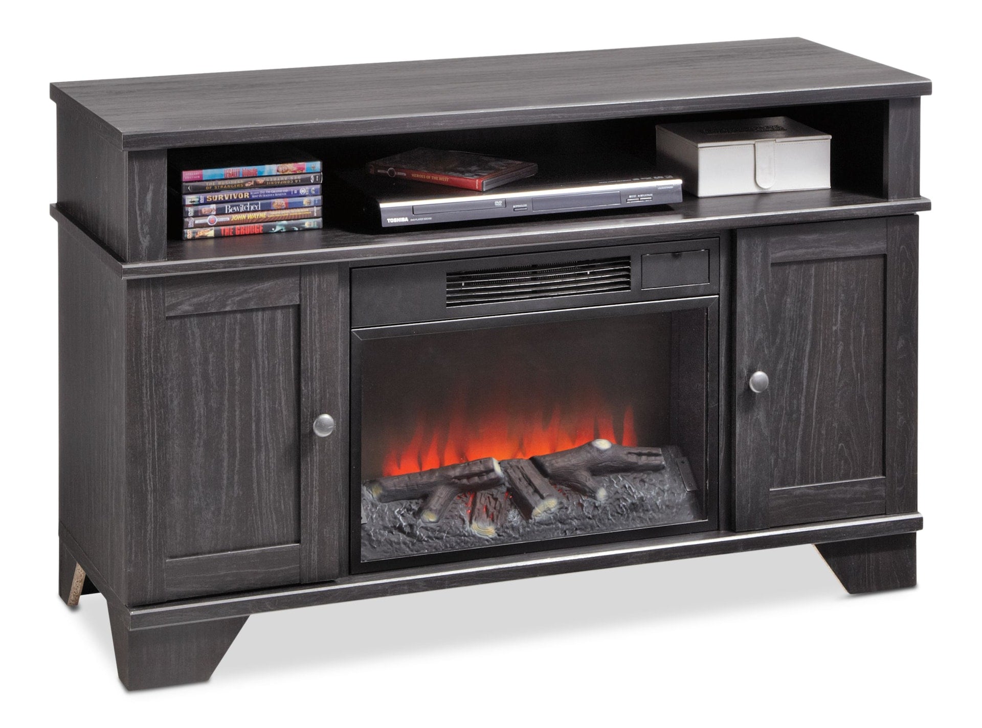 For Living Hamilton Electric Fireplace TV Stand, 44.5-in, 1500W, Brown Cappucino