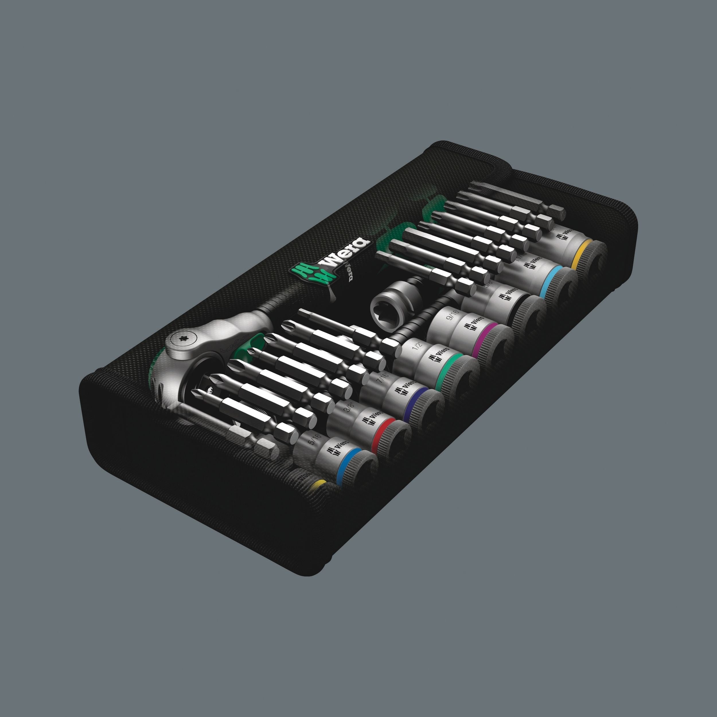 Wera 3/8-in Drive Socket Set, SAE, 29-pc