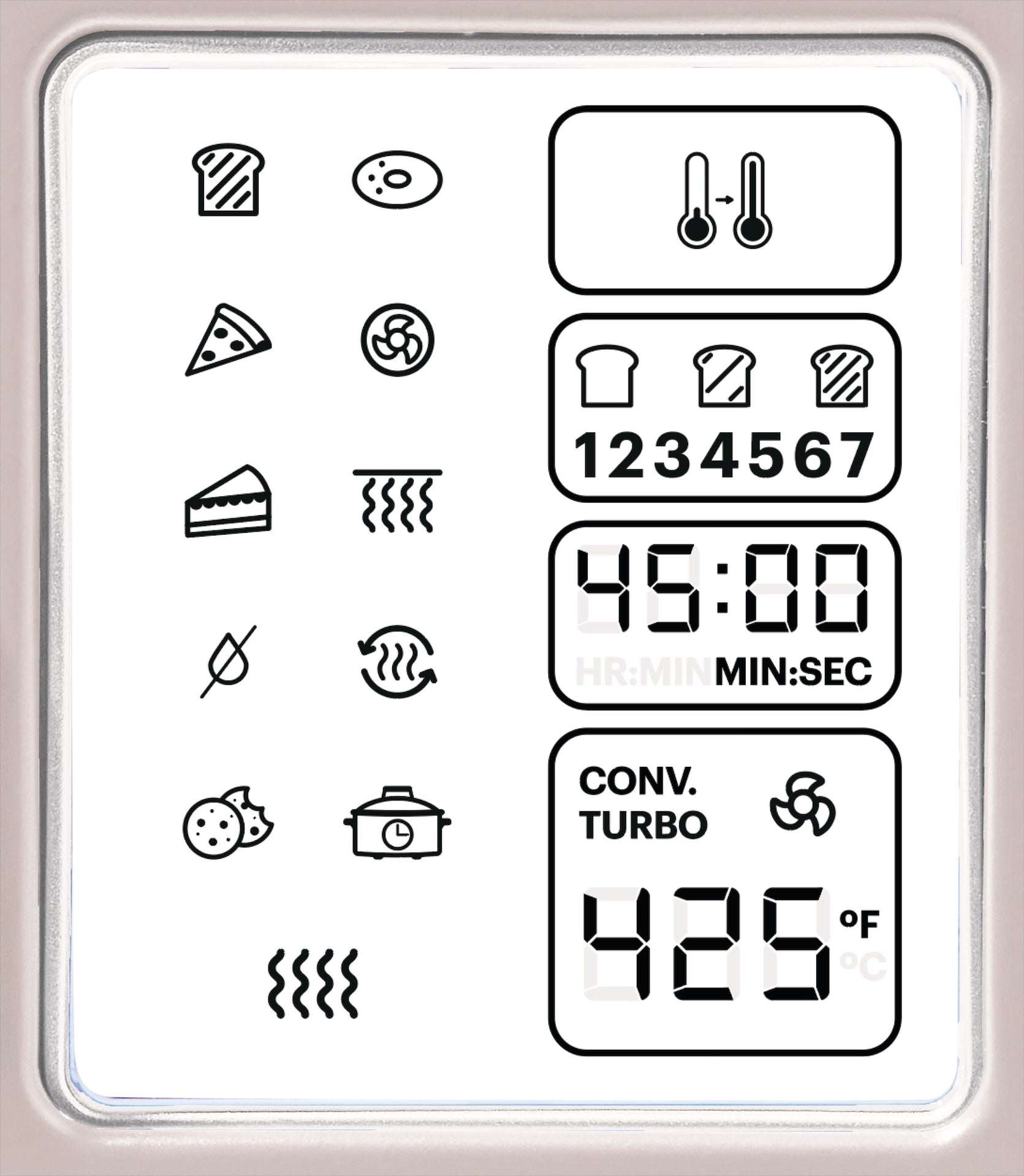 Vida by PADERNO Digital Multi-Functional Air Fryer Toaster Oven with 11 Pre-Set Functions, Shortbread, 6-Slices