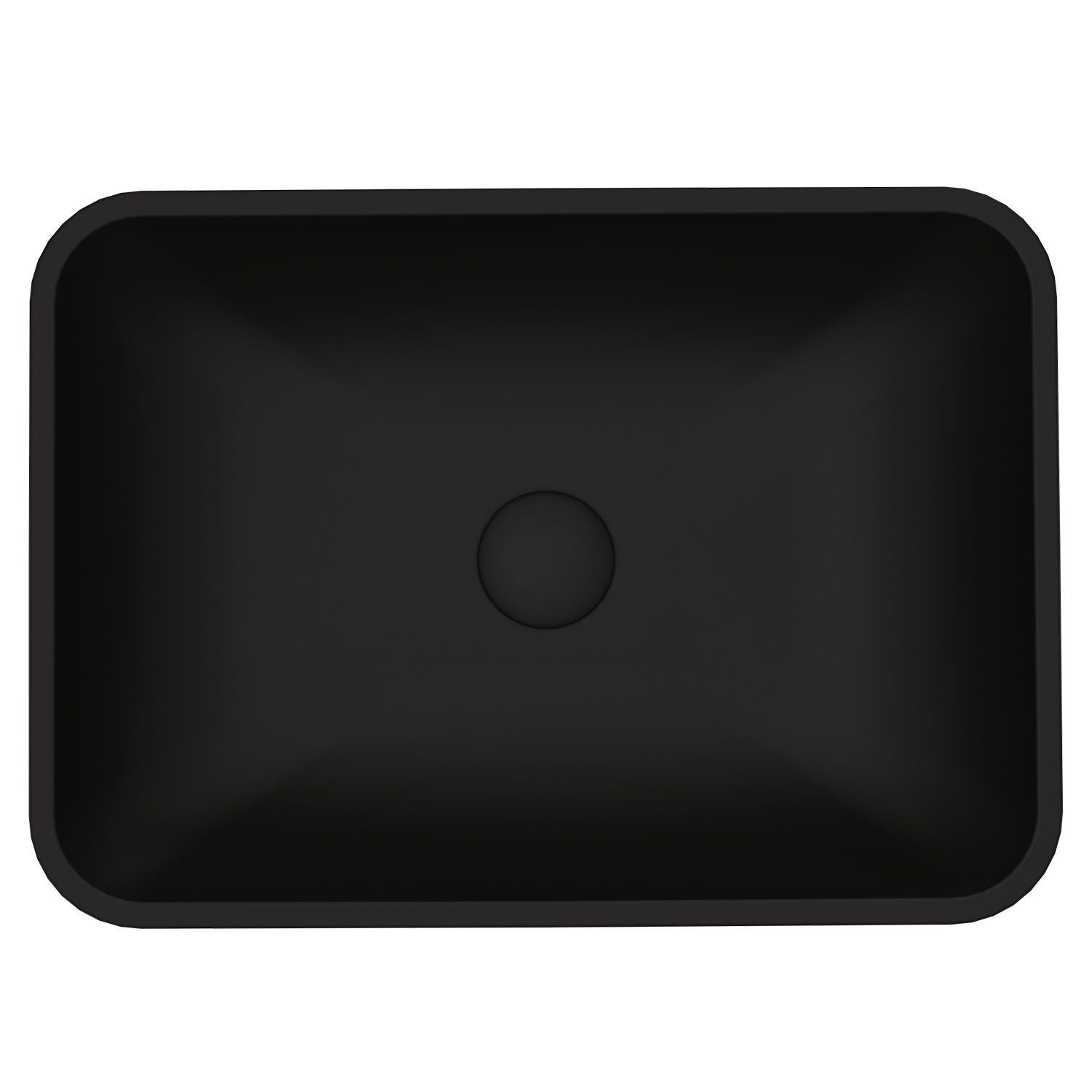 VIGO Sottile MatteShell Rectangular Vessel Bathroom Sink/Basin with Deep Bowl, Black