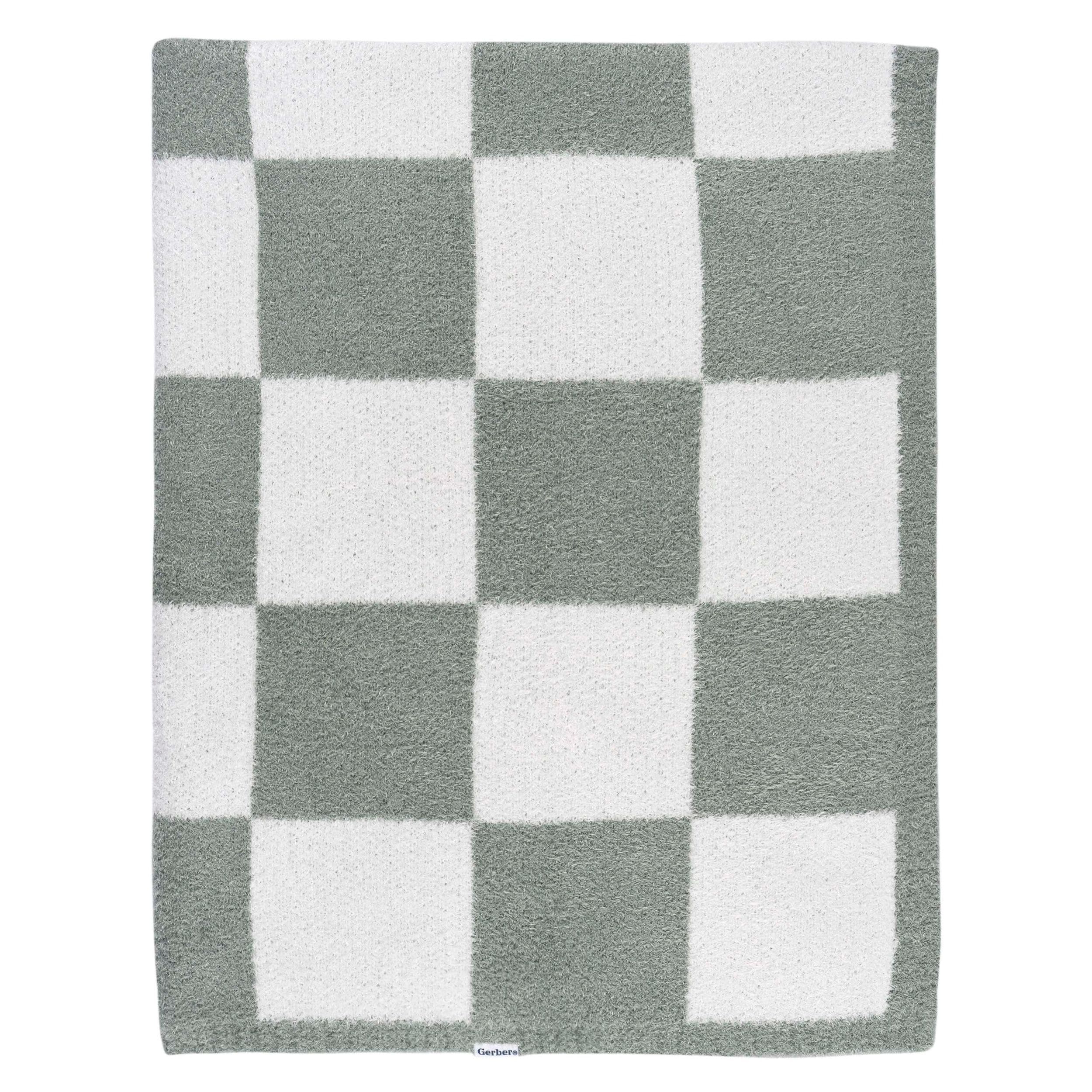 Gerber Childrenwear Green Checkered Silky Mink Baby Blanket