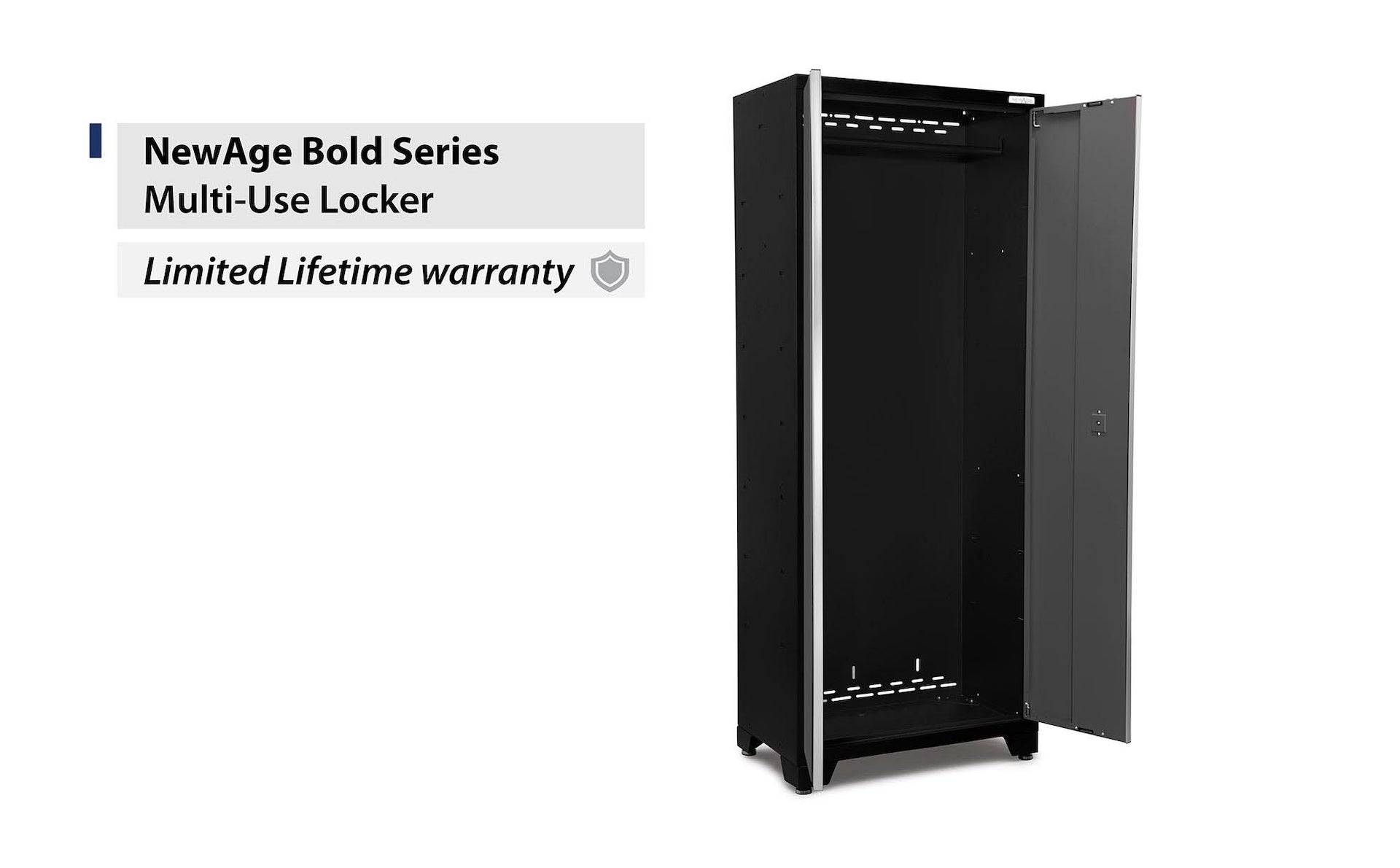 NewAge Bold 3.0 Series 24-Gauge Steel Multi-Use Locker, Fully-Welded, 800-lb Capacity, Black/Grey, 30-in
