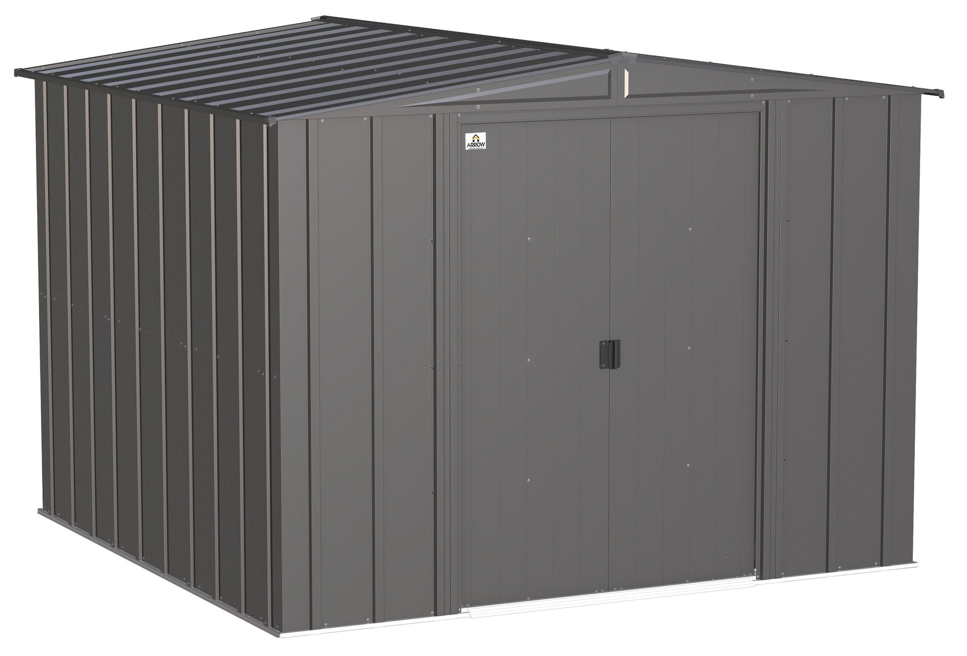 Arrow Classic Galvanized Steel Storage Shed, Charcoal, 8-ft x 8-ft