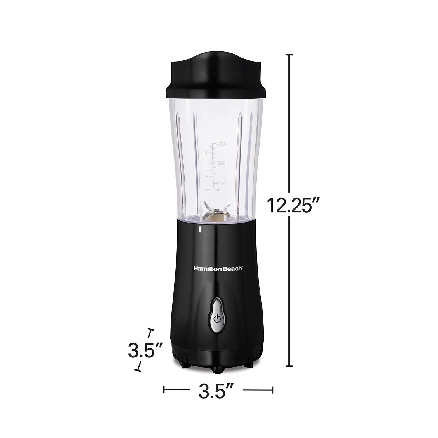 Hamilton Beach Personal Creations Single-Serve Blender with Travel Jar, Black, 414mL