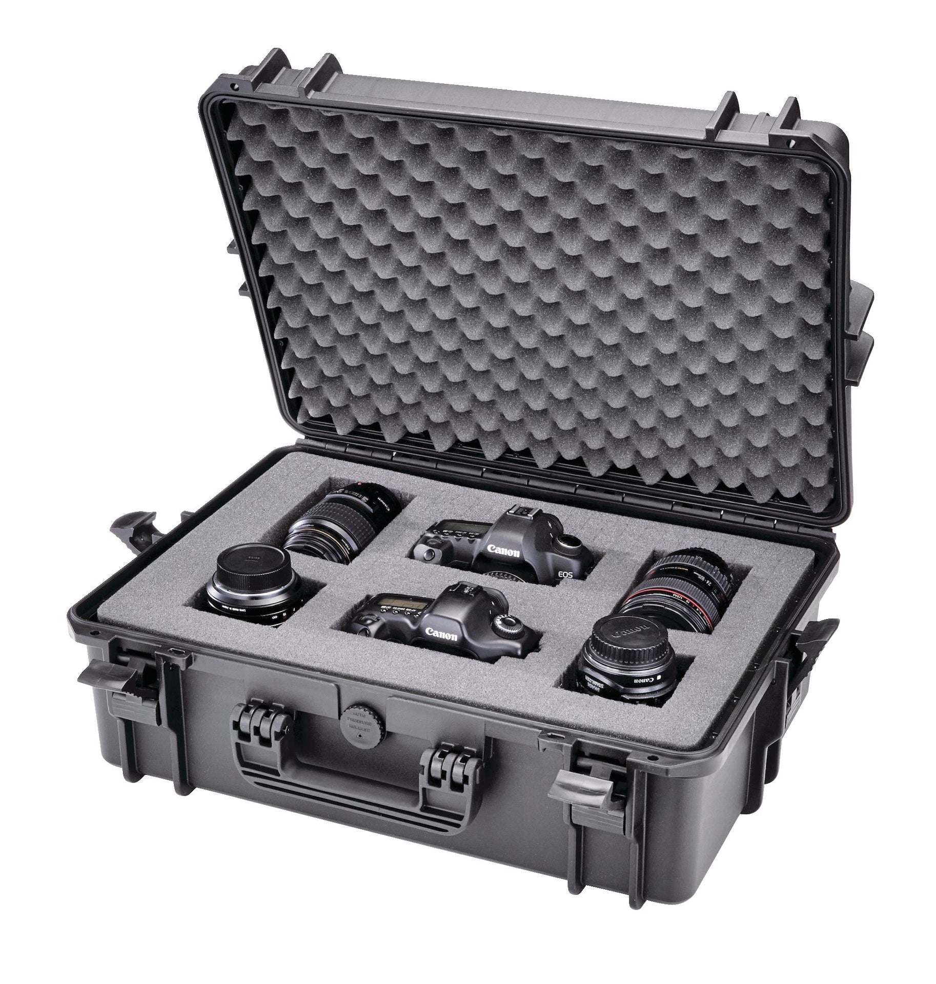 MAXIMUM Portable IP67 Waterproof Case/Tool Box with Foam Layers, Black, Large, 22-in