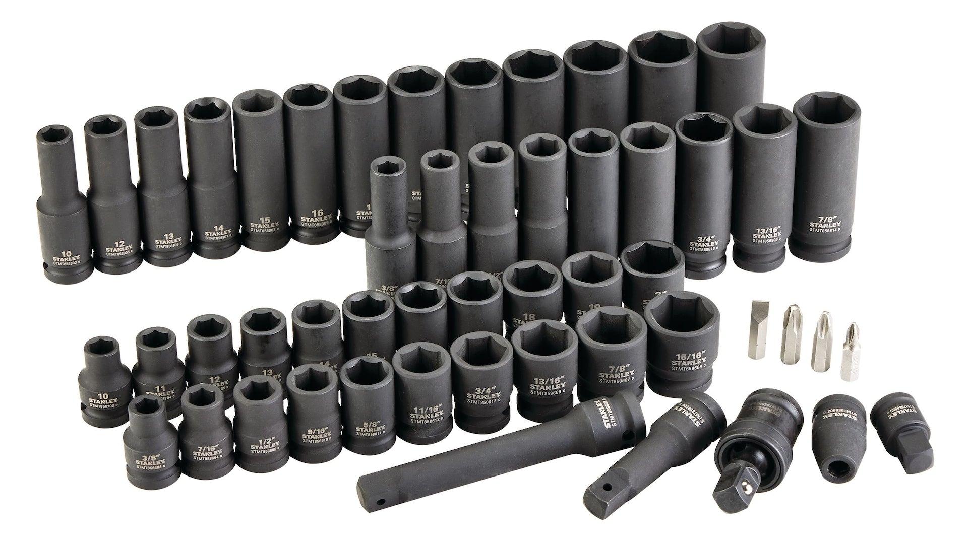 Stanley Pro 1/2-in Impact Socket Set, 52-pc
